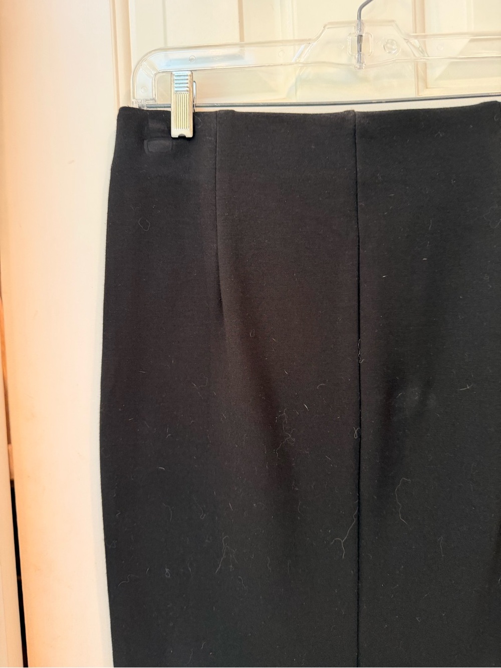 ECI New York Heavy Stretch Black Pencil Pull On Skirt, Smooth Flat Front, Sz M - Picture 9 of 14